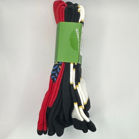 Kate Spade Red Elephant Design, black w/spade, b & w striped Crew Socks - Picture 2 of 5